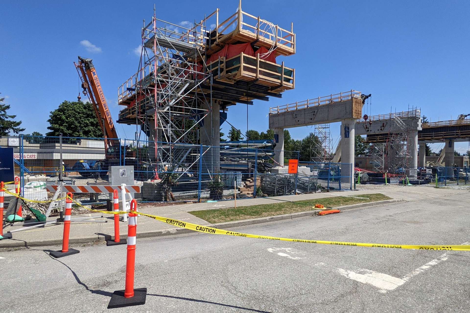 Fleetwood SkyTrain station under construction on Fraser Highway, July 2025