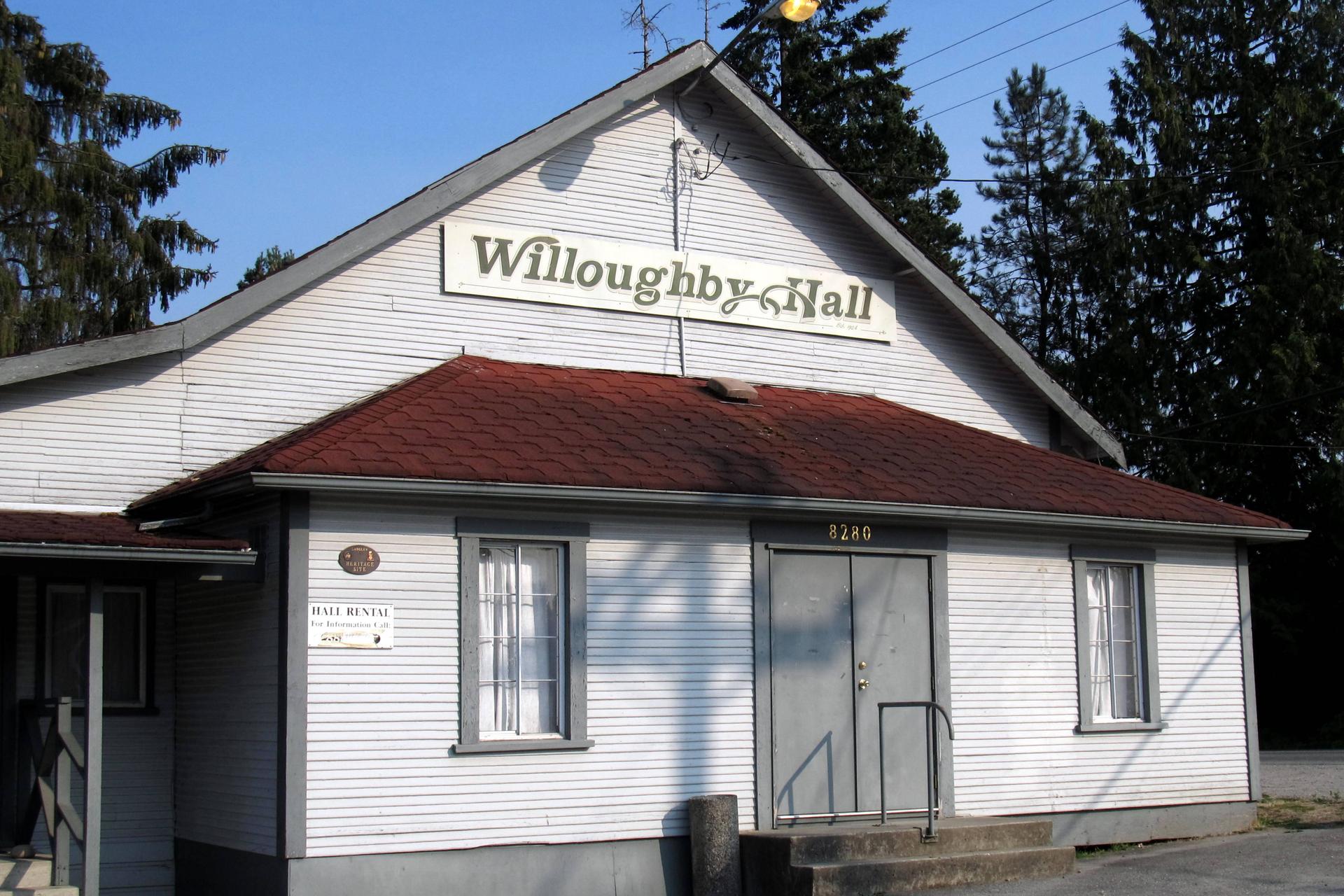 Historic Willoughby Community Hall in Langley Township