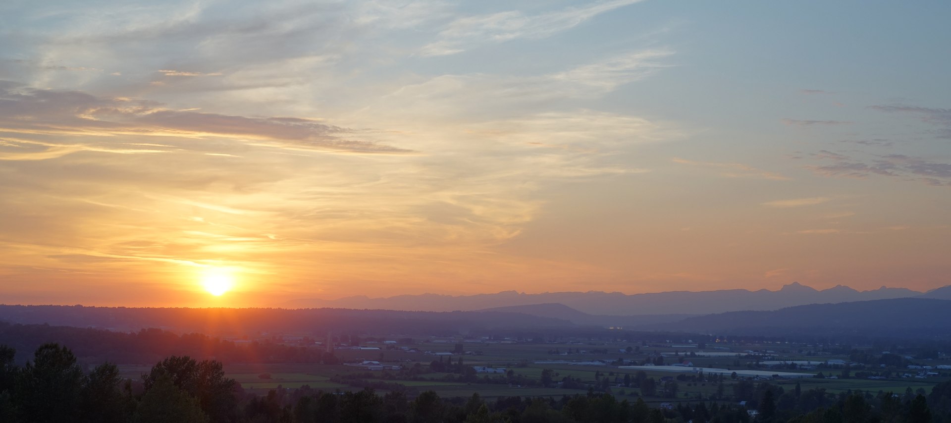 Sunset view from McKee Road and Whatcom Road, Abbotsford