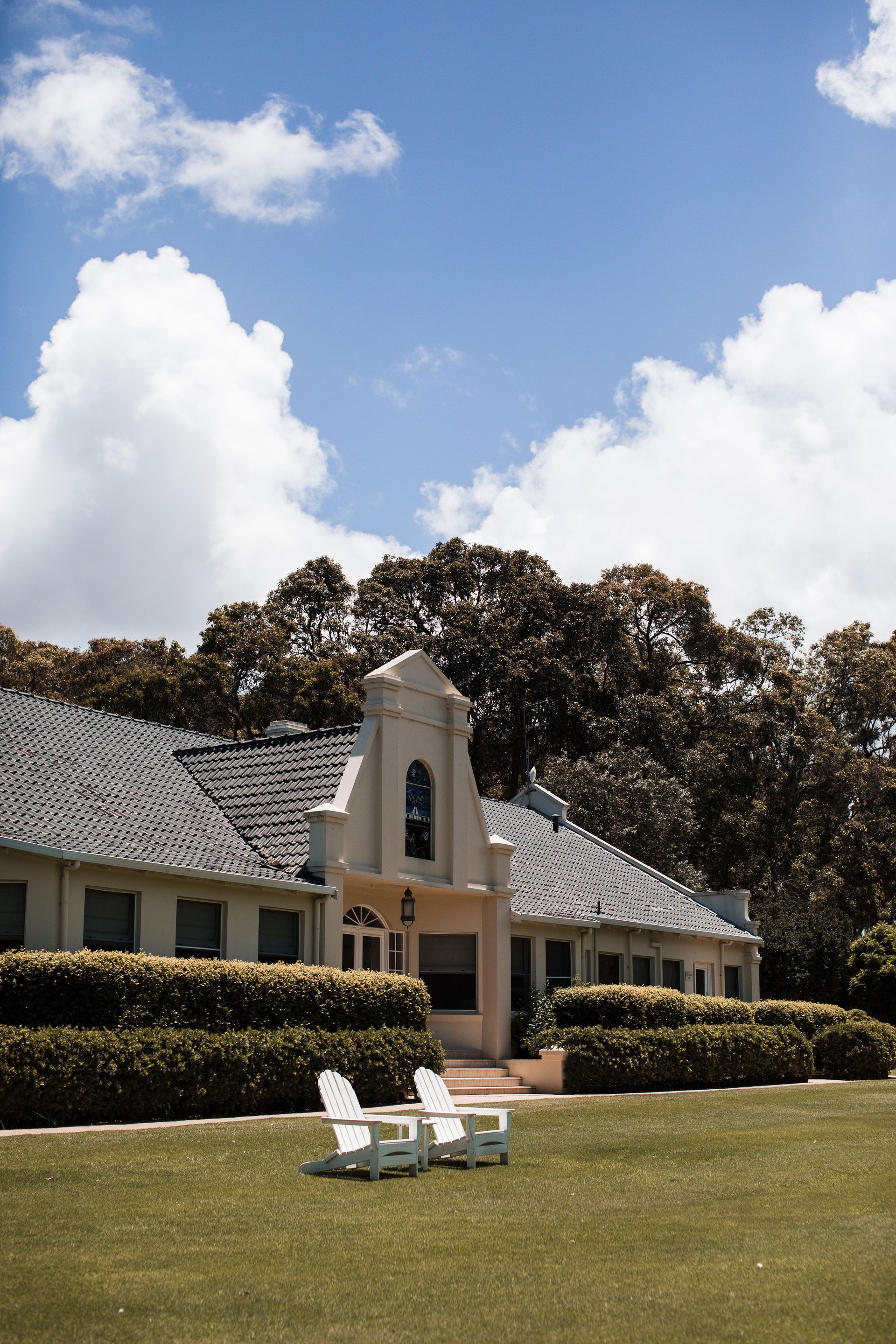 Heritage building with a landscaped courtyard