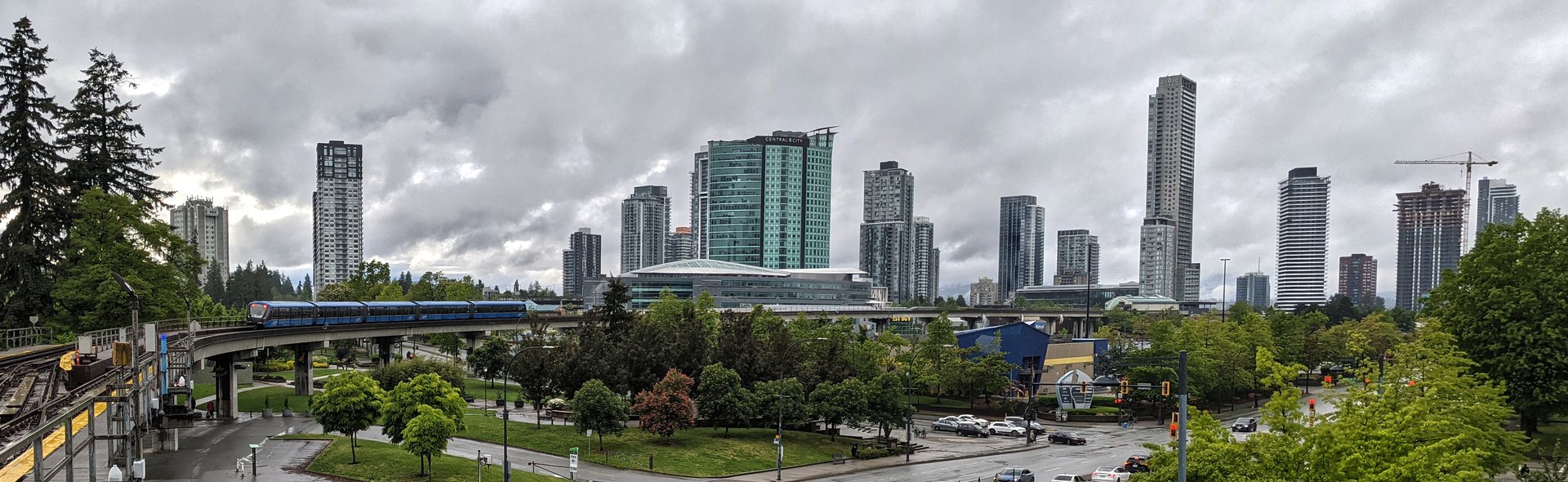 Surrey City Centre skyline viewed from King George station