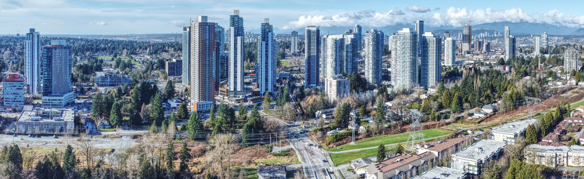 Surrey City Centre skyline, photographed in February 2026